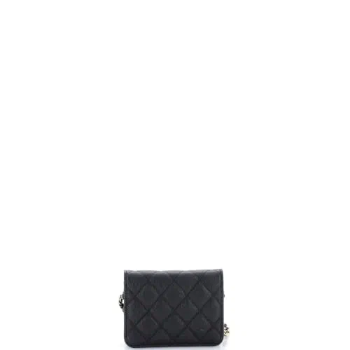 Chanel, Pre-Loved Classic Flap Card Holder on Chain Mini — view 3