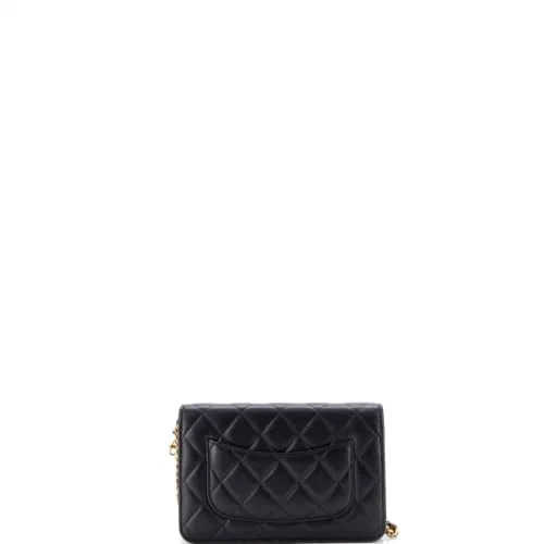 Chanel, Pre-Loved Coco Love CC Heart Wallet on Chain Quilted Lambskin — view 3