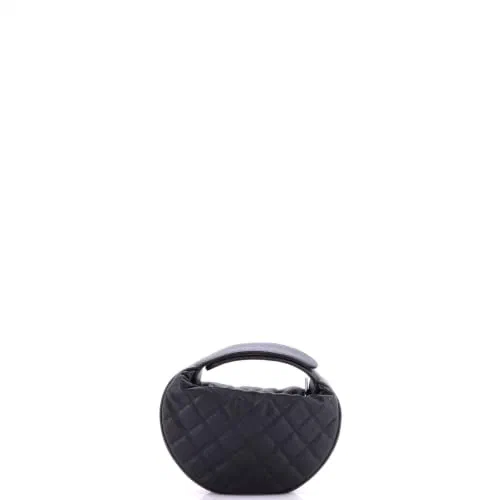 Chanel, Pre-Loved Double Chain Bow Hobo Pouch Mini — view 3