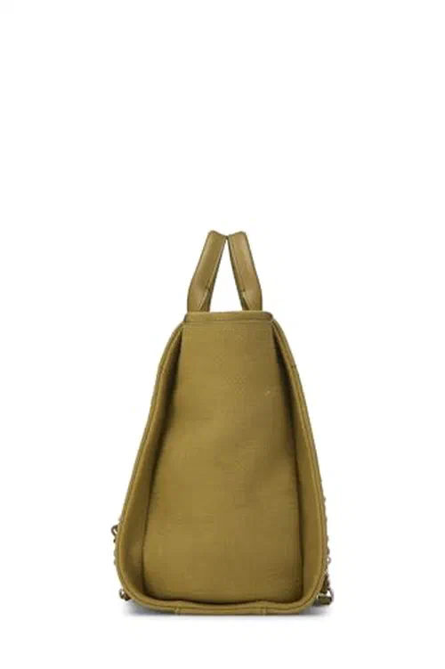 Chanel, Pre-loved Green Canvas Deauville Medium — view 3