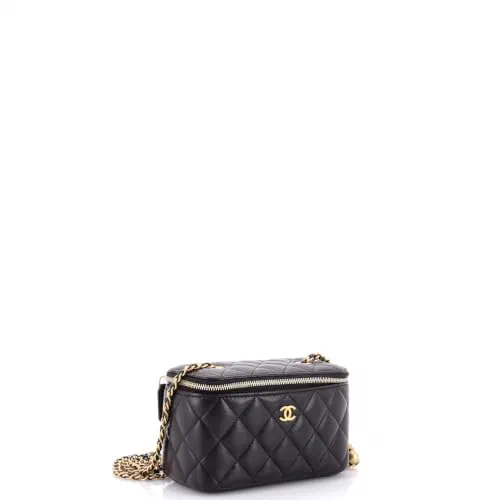 Chanel, Pre-Loved Pearl Crush Vanity Case with Chain Small — view 3