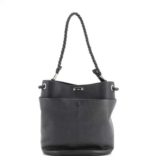Chloe, Pre-Loved Braided Handle Key Bucket Bag Leather
