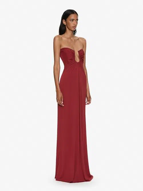 Christopher Esber, Arced Palm Strapless Dress — view 3