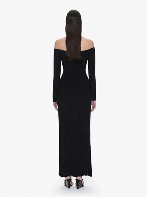Christopher Esber, Salacia Pleated Off Shoulder Dress, M — view 3