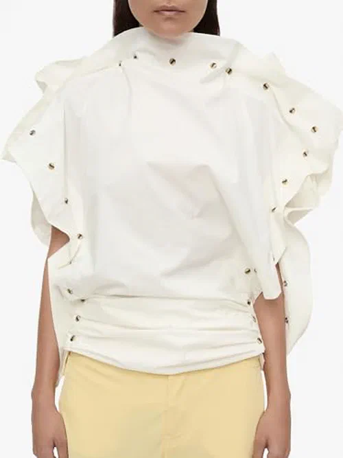 Christopher Esber, Spiral Stone Snap Poplin Top — view 3