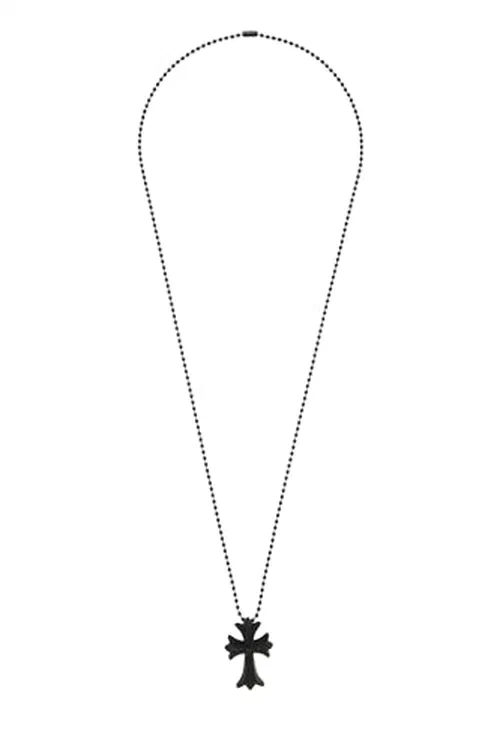 Chrome Hearts, Pre-loved Black Rubber Cross Necklace