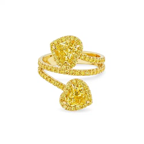 Dawnheart 2.92 Carat Diamond Bypass Ring in 18K Yellow Gold