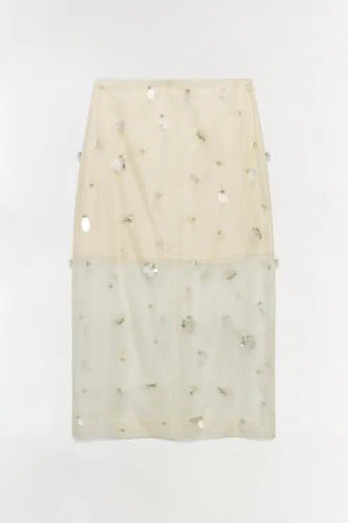 Delilah Embellished Organza Midi Skirt