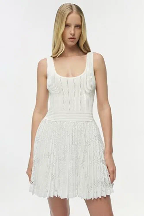 Ellis Knit Lace Mini Dress — view 3