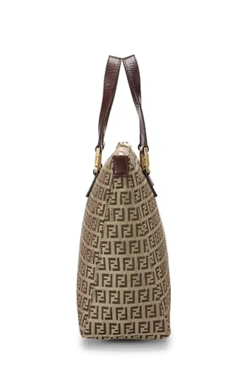 Fendi, Pre-loved Beige Zucchino Canvas Tote — view 3