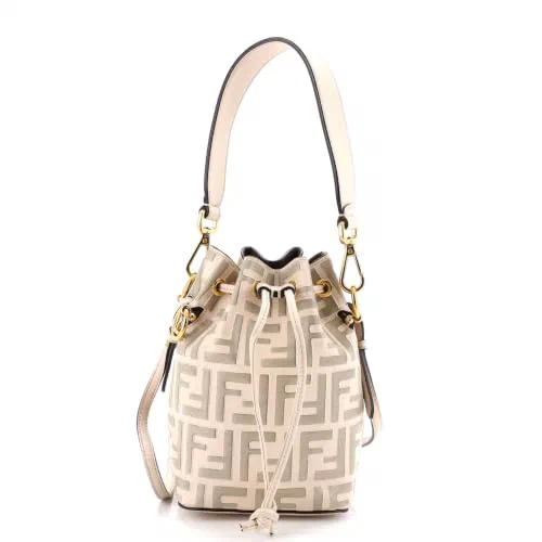Fendi, Pre-Loved Mon Tresor Bucket Bag Zucca Embossed Leather Mini