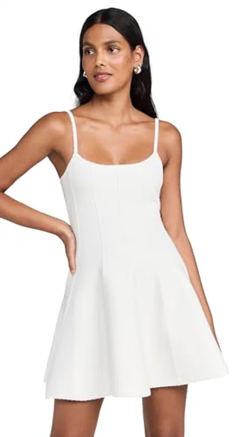 Fleur du Mal Women's Flared Corset Dress, Ivory, White, S
