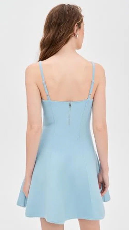 Fleur du Mal Women's Flared Corset Dress, Light Sky, L — view 3
