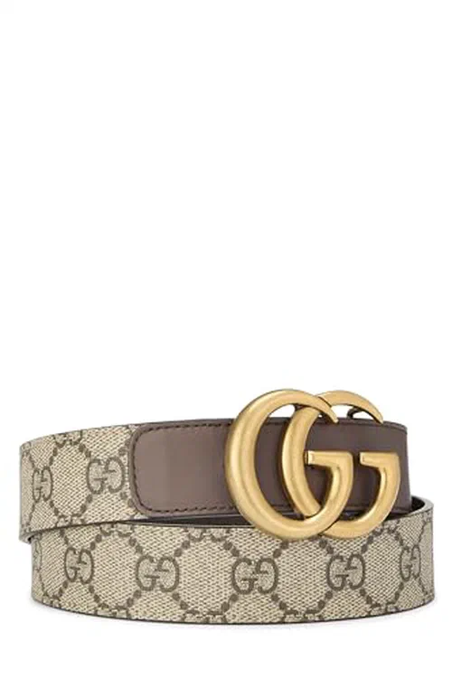 Gucci, Pre-loved Original GG Supreme Canvas Marmont Belt