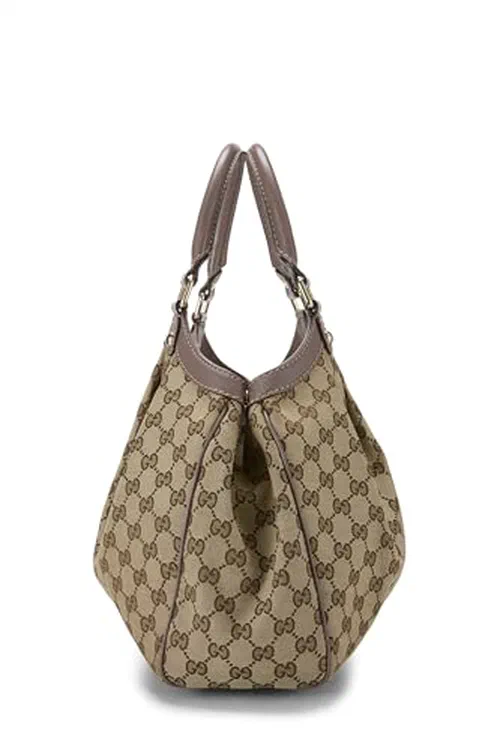 Gucci, Pre-loved Purple Original GG Canvas Sukey Tote — view 3
