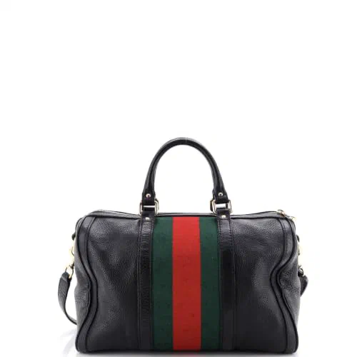 Gucci, Pre-Loved Vintage Web Boston Bag Medium — view 3