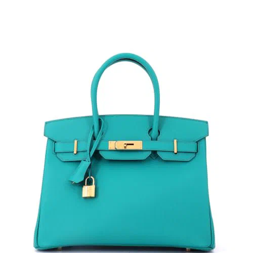 Hermès, Pre-Loved Birkin Handbag 30, Bleu Paon
