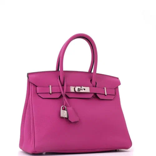 Hermès, Pre-Loved Birkin Handbag 30, Rose Pourpre — view 3