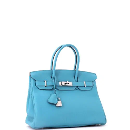 Hermès, Pre-Loved Birkin Handbag 30, Turquoise — view 3
