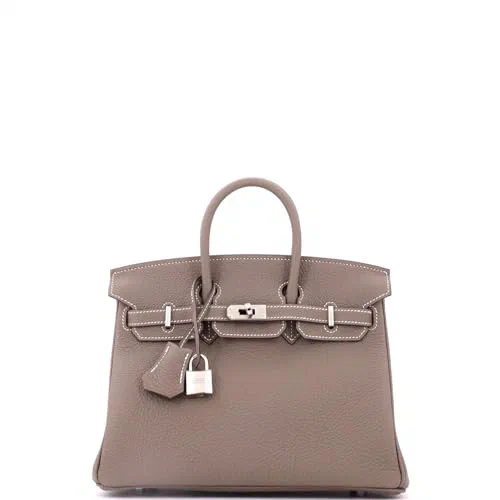 Hermès, Pre-Loved Birkin Handbag Grey Togo with Palladium Hardware 25, Etoupe