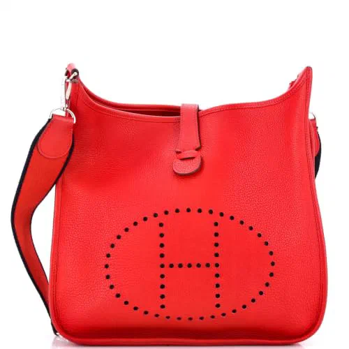Hermès, Pre-Loved Evelyne Bag Gen III GM, Rouge Casaque
