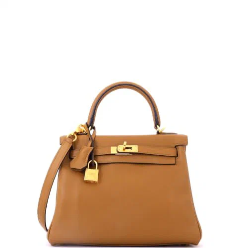 Hermès, Pre-Loved Kelly Handbag 25, Bronze Dore