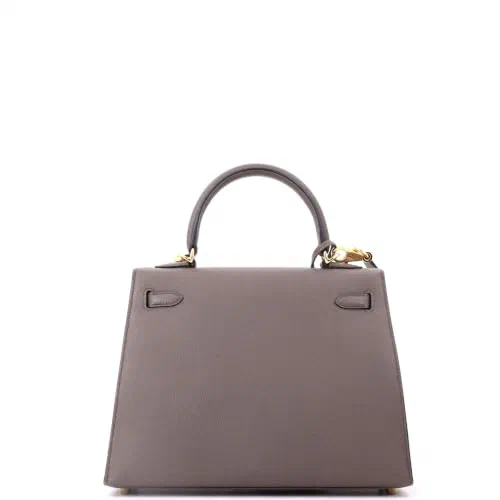 Hermès, Pre-Loved Kelly Handbag 25, Etain — view 3