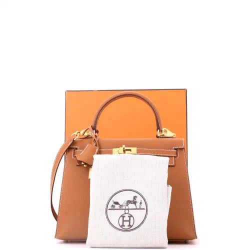 Hermès, Pre-Loved Kelly Handbag 25, Gold — view 3