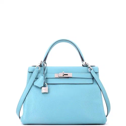 Hermès, Pre-Loved Kelly Handbag 28, Bleu Atoll