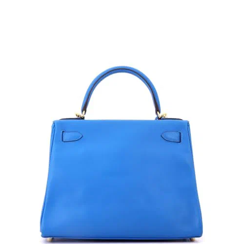 Hermès, Pre-Loved Kelly Handbag 28, Bleu Hydra — view 3