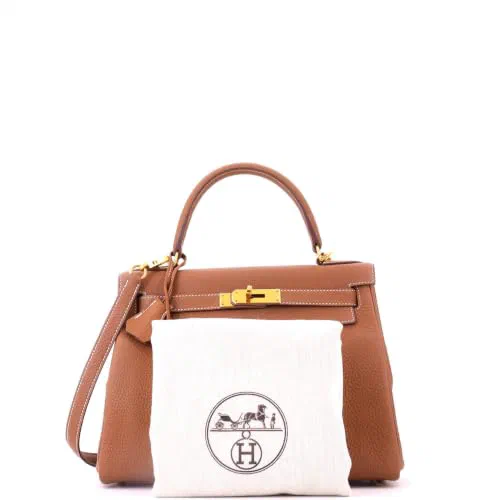 Hermès, Pre-Loved Kelly Handbag 28, Gold — view 3