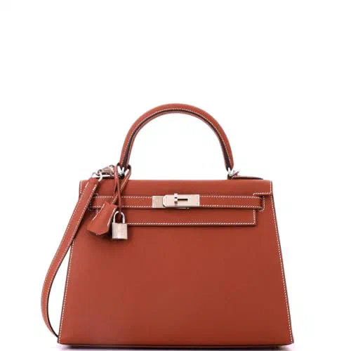 Hermès, Pre-Loved Kelly Handbag 28, Sienne