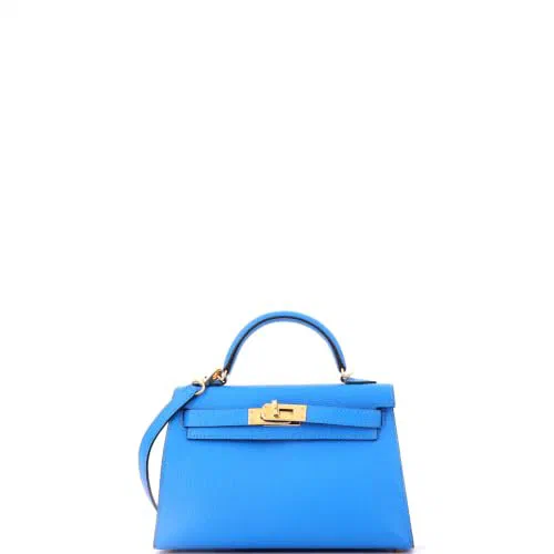 Hermès, Pre-Loved Kelly Mini II Bag 20, Bleu Zanzibar