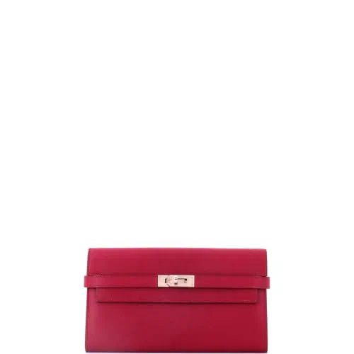 Hermès, Pre-Loved Kelly Wallet Long, Rouge Grenat