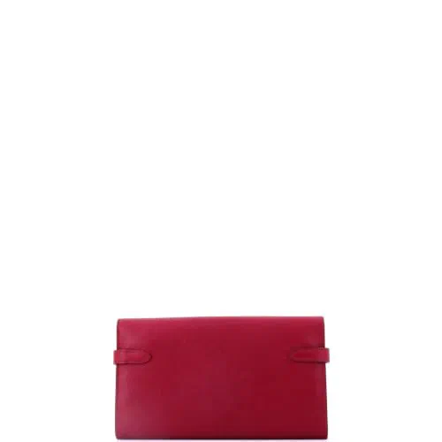 Hermès, Pre-Loved Kelly Wallet Long, Rouge Grenat — view 3