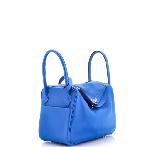Hermès, Pre-Loved Lindy Bag 26, Bleu France — view 3