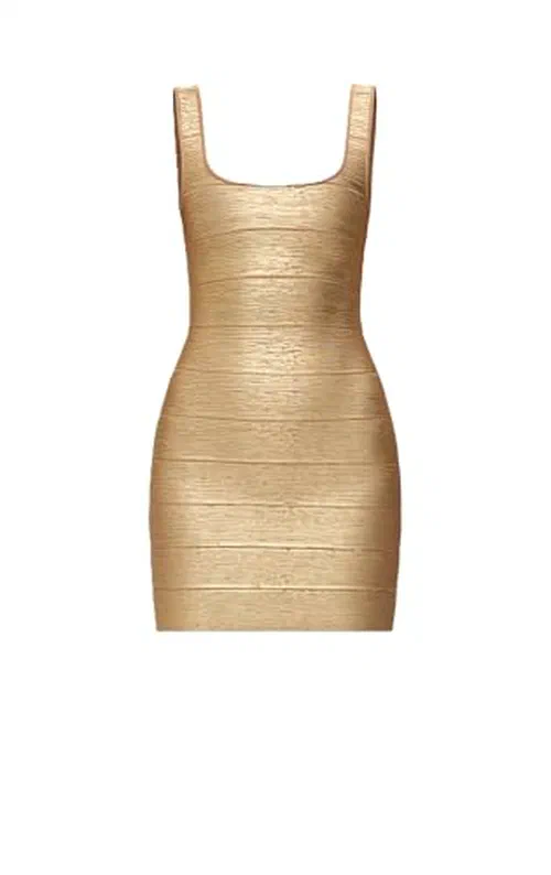 Hervé Léger, The Metallic Gabriella Dress, XS