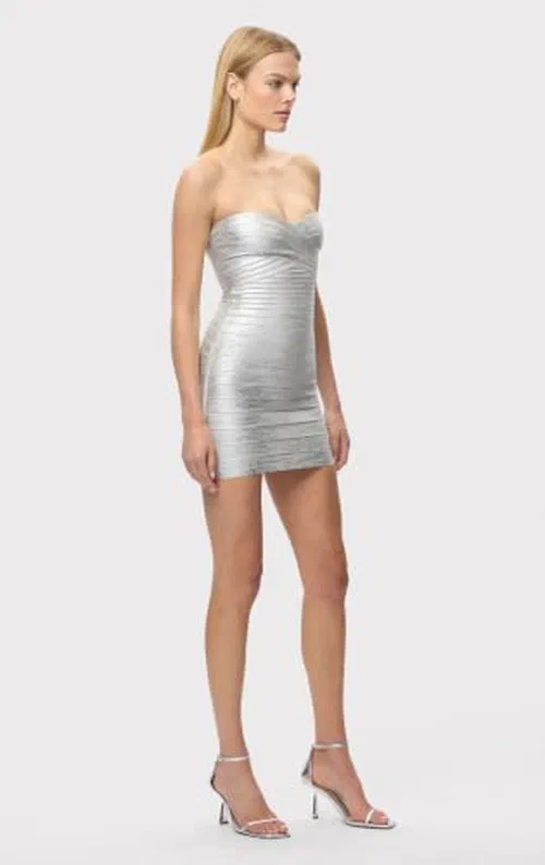 Hervé Léger, The Metallic Isla Dress, XXS — view 3