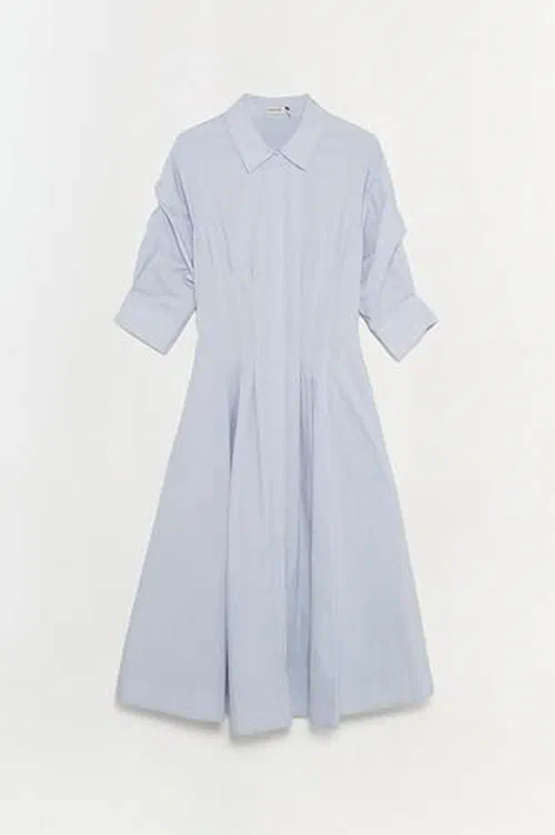 Jazz Cotton Pintuck Midi Dress