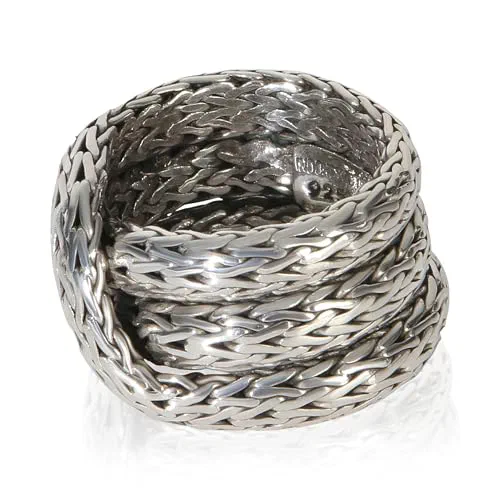 John Hardy, Pre-Loved Classic Chain Crossover Ring, Sterling Silver, 7 US — view 3