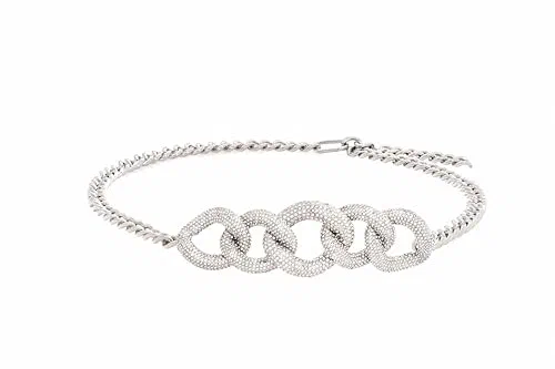 Judith Leiber Couture, Fancy Curb Link Belt Pave, OS — view 3