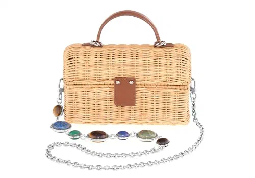 Judith Leiber Couture, Isla Wicker Basket Semi-Precious Stones