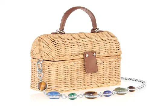 Judith Leiber Couture, Isla Wicker Basket Semi-Precious Stones — view 3