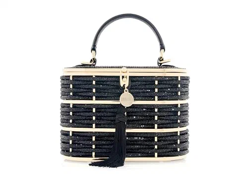 Judith Leiber Couture, Willow Crystal Woven Top Handle Bag