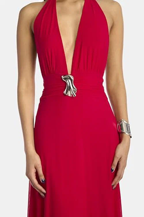 KATE BARTON, Nina Halter Maxi Dress, M — view 3