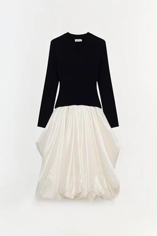 Kenlie Taffeta Knit Midi Dress