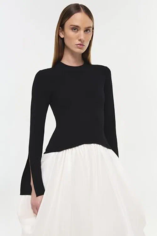 Kenlie Taffeta Knit Midi Dress — view 3