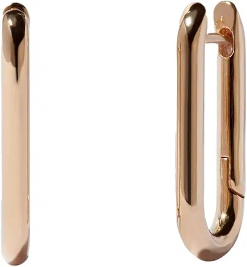 Knuckle 14ct Yellow Gold Hoop Earrings