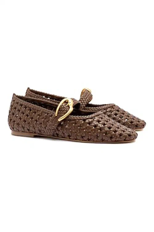 Larroudé, Verona New Macrame In Burnt Umber Leather — view 3