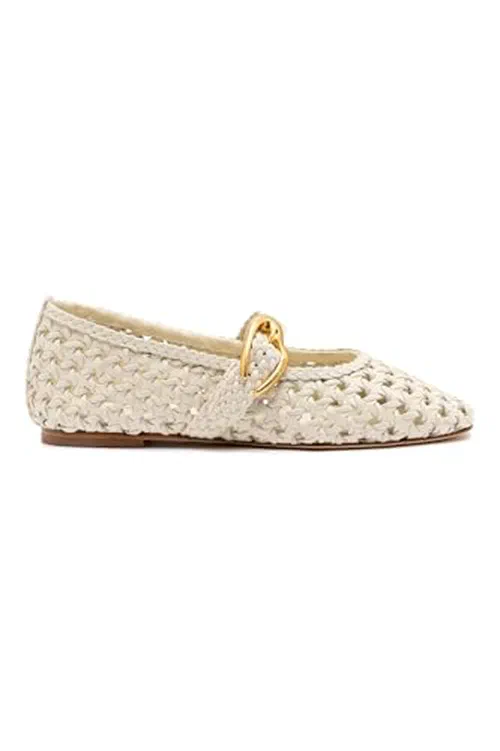 Larroudé, Verona New Macrame In Ivory Leather